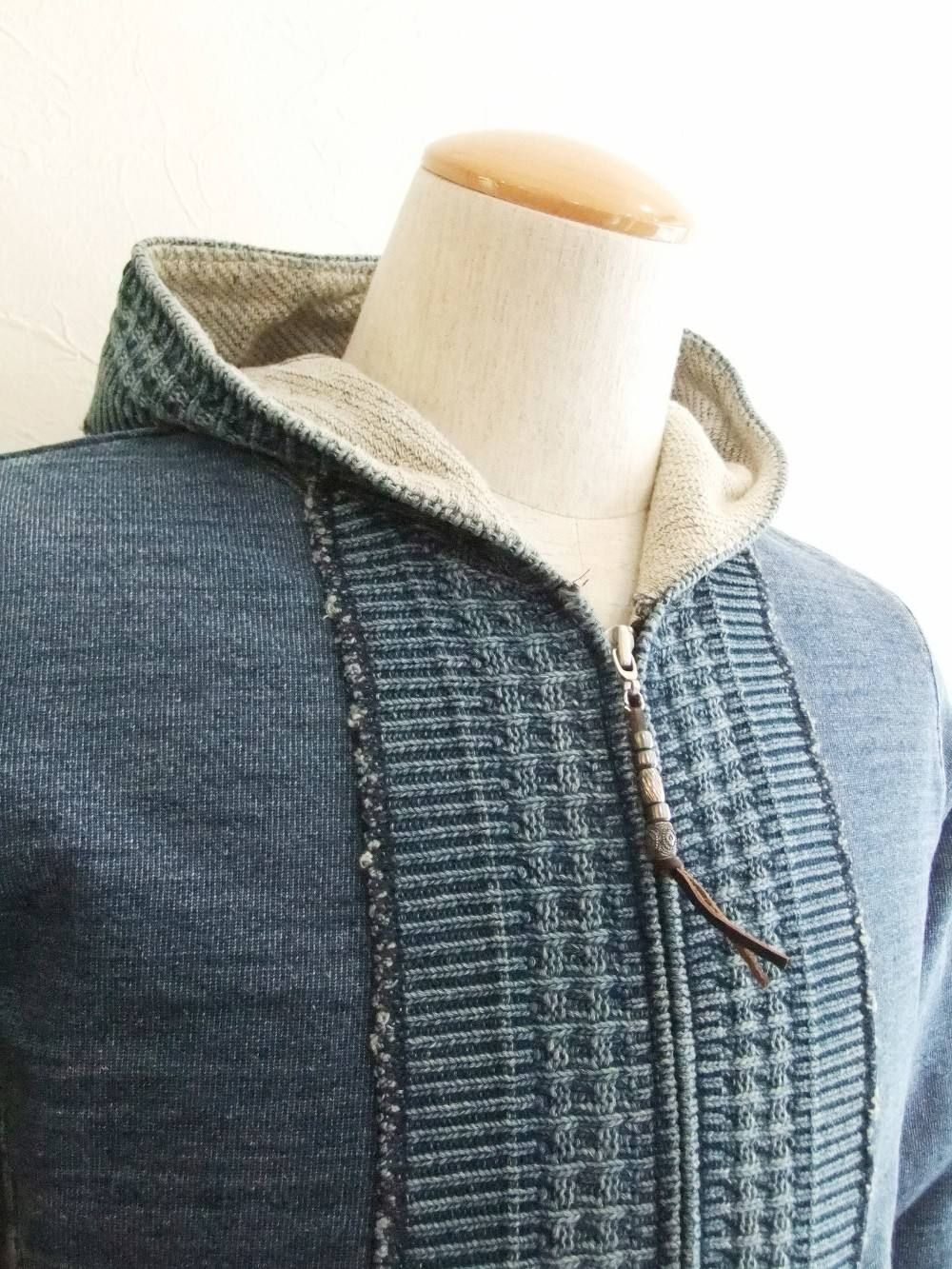 REMI RELIEF - INDIGO ZIP UP HOODIE PARKA | 4.444glad