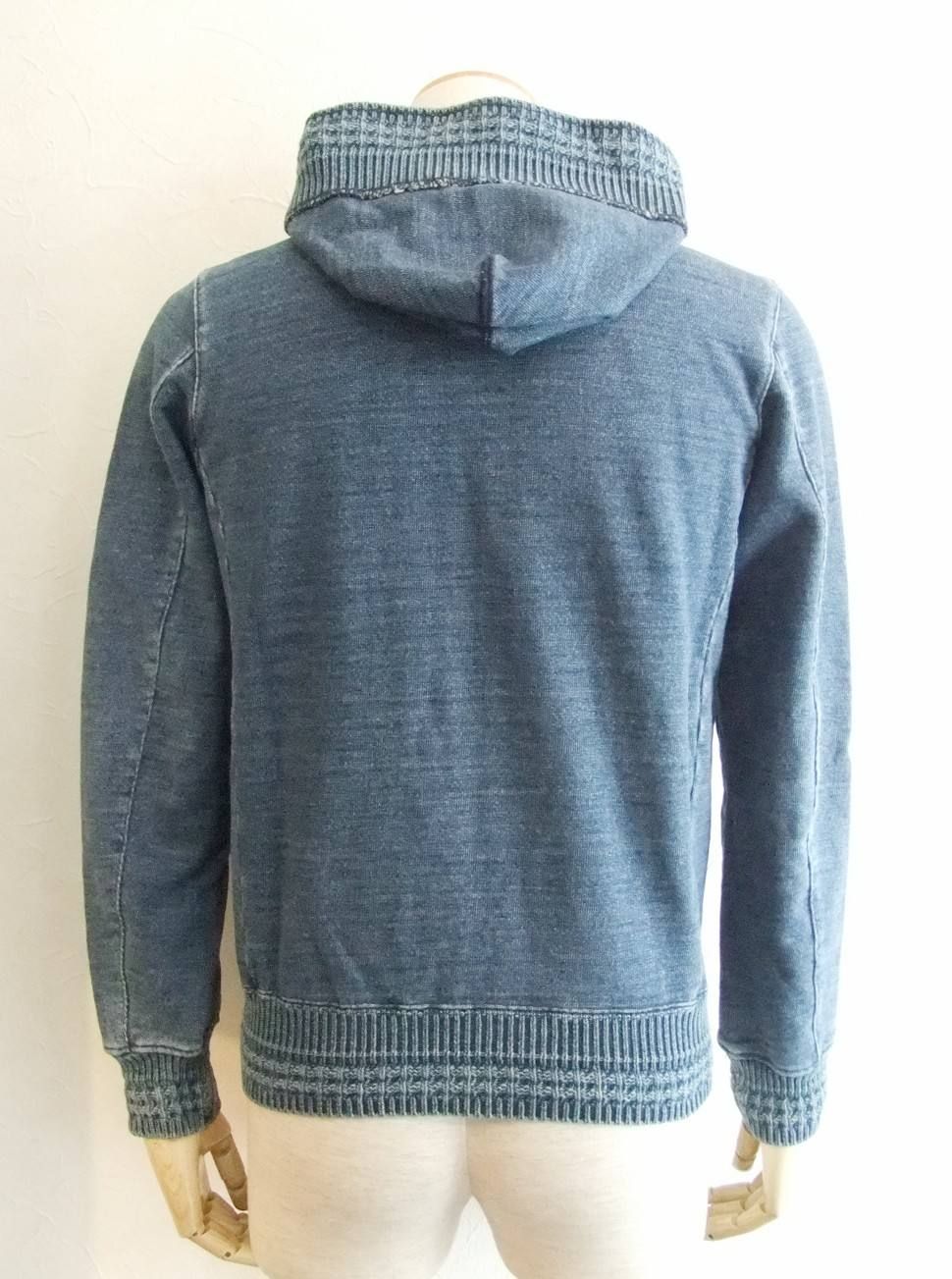 INDIGO ZIP UP HOODIE PARKA