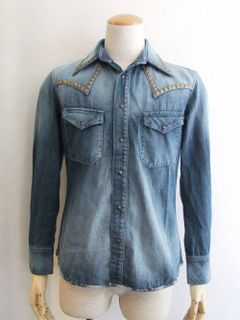 ISAMU KATAYAMA BACKLASH (バックラッシュ) スタッズ デニム シャツ ASH