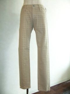 2WAYストレッチツイル透明チェックプリントスキニーパンツ
