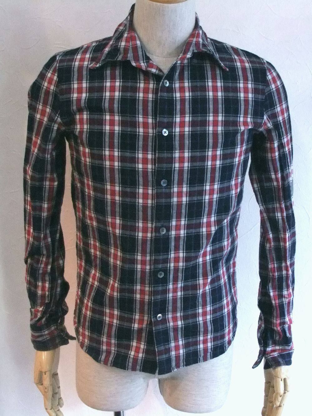 ワイヤーシャツ 4411-ch51t(navy×red)