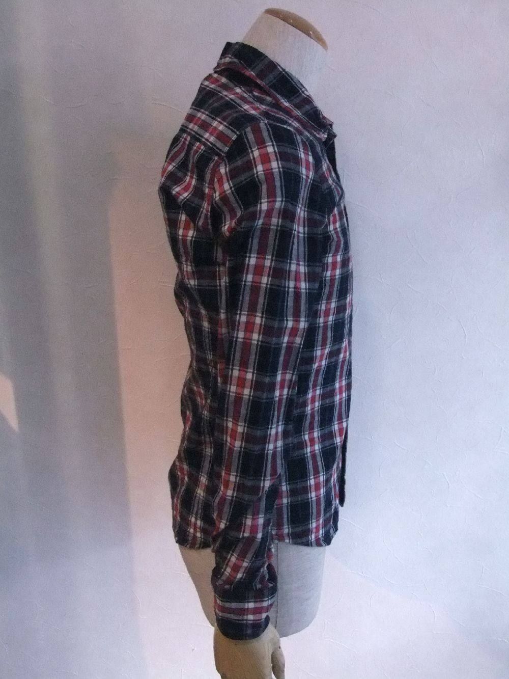 ワイヤーシャツ 4411-ch51t(navy×red)