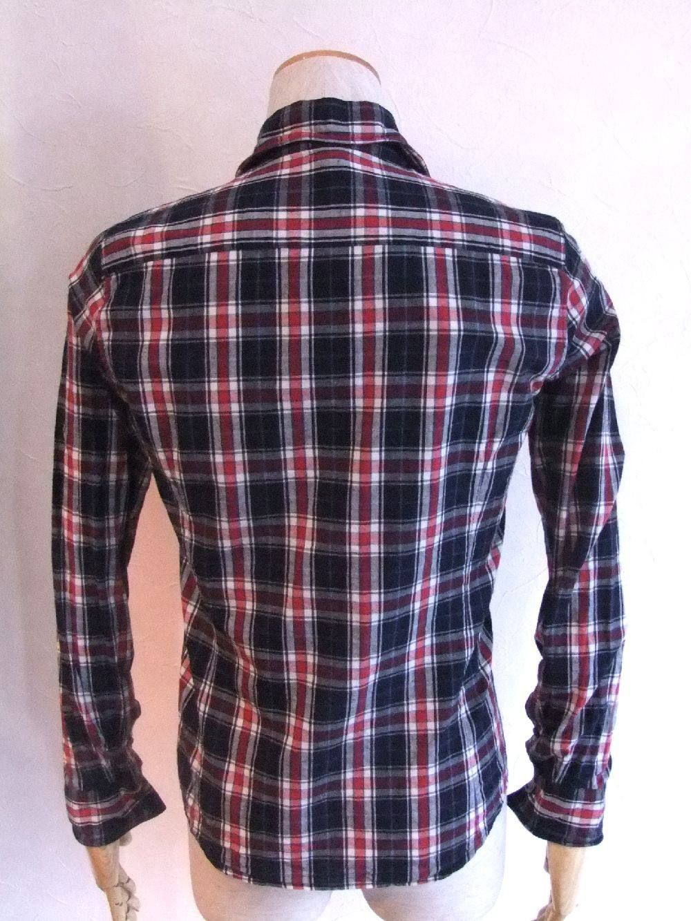 ワイヤーシャツ 4411-ch51t(navy×red)