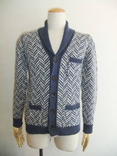 ミドルゲージヘリンボーンショールカラーCARDIGAN