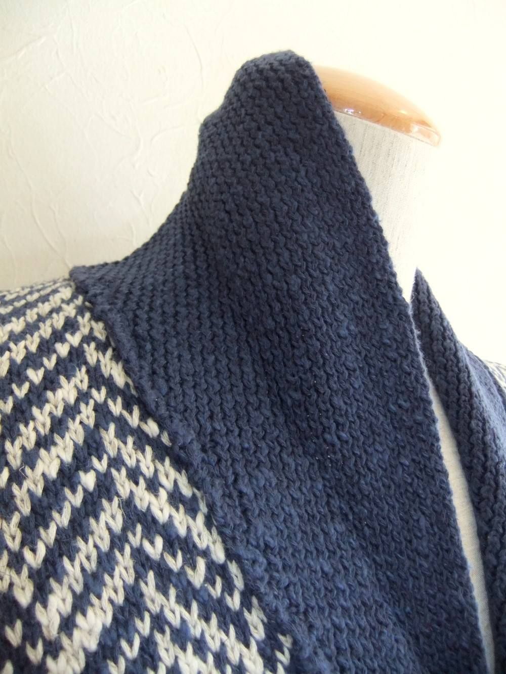 ミドルゲージヘリンボーンショールカラーCARDIGAN