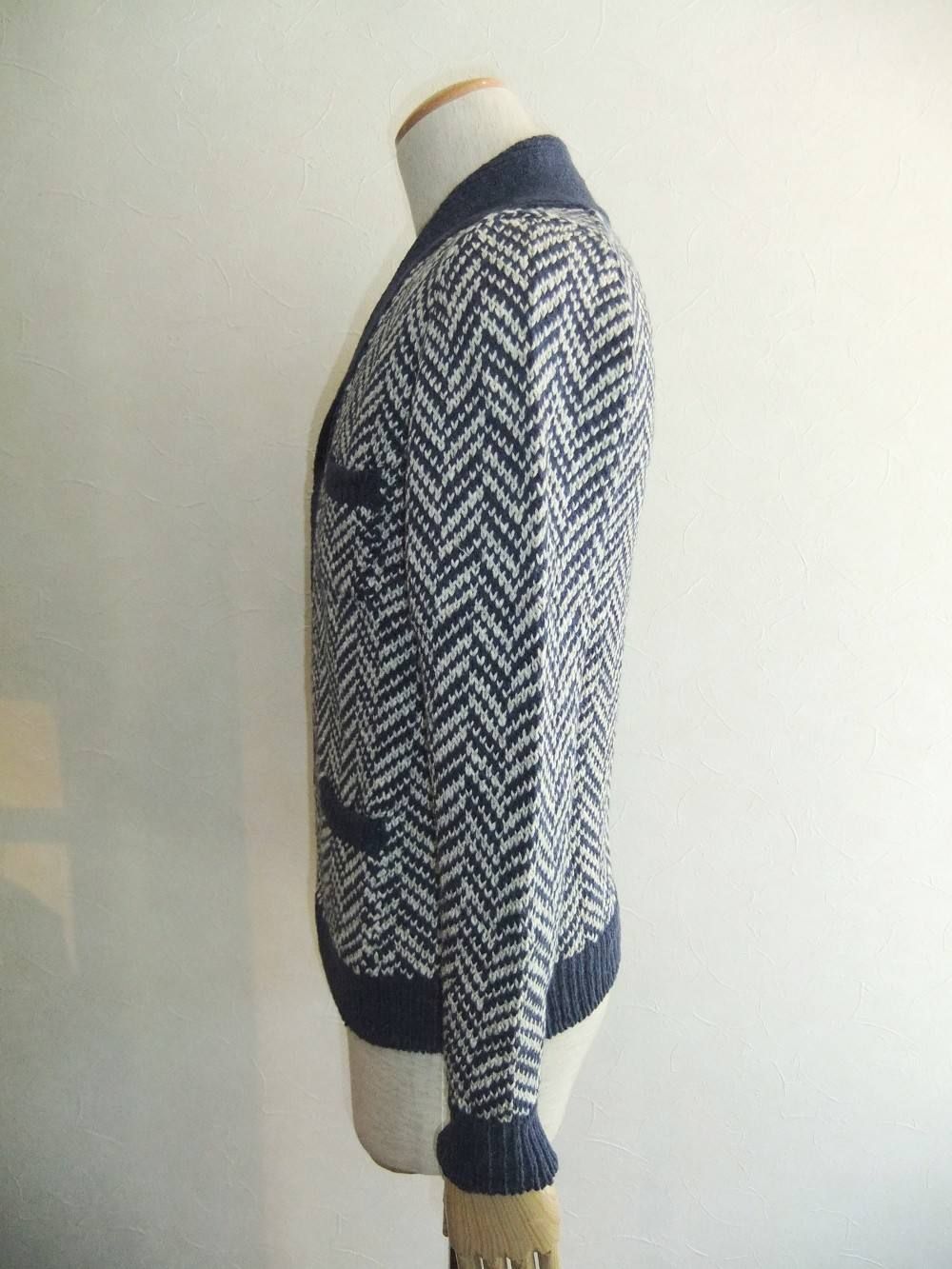 ミドルゲージヘリンボーンショールカラーCARDIGAN