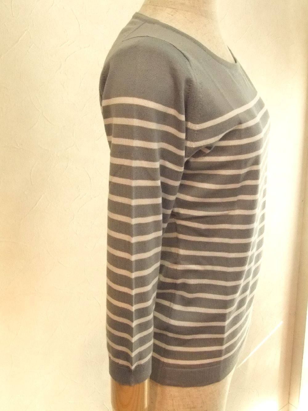 STRIPED SWEATER  3/4 SLV (PWT×WH)