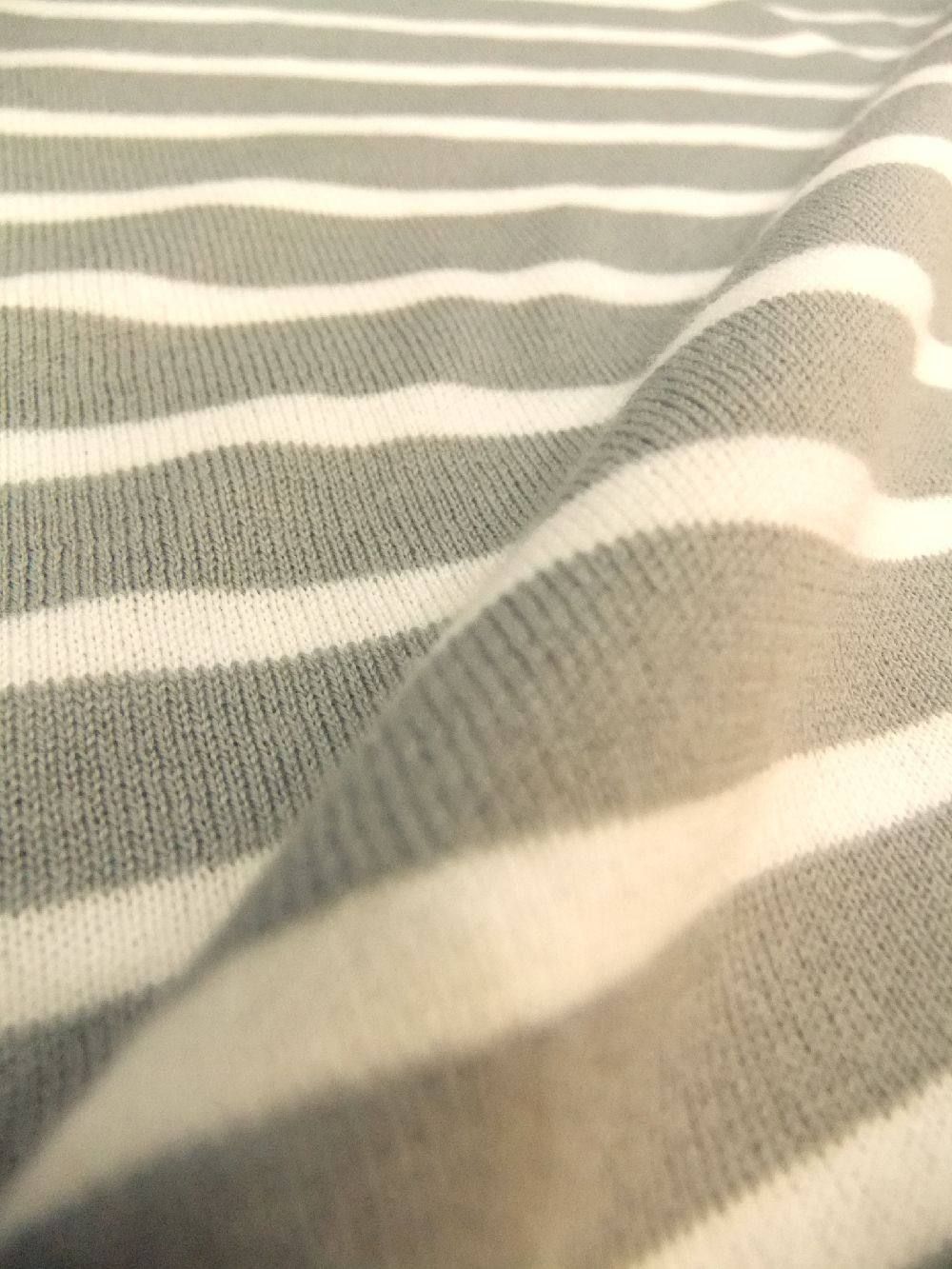 STRIPED SWEATER  3/4 SLV (PWT×WH)