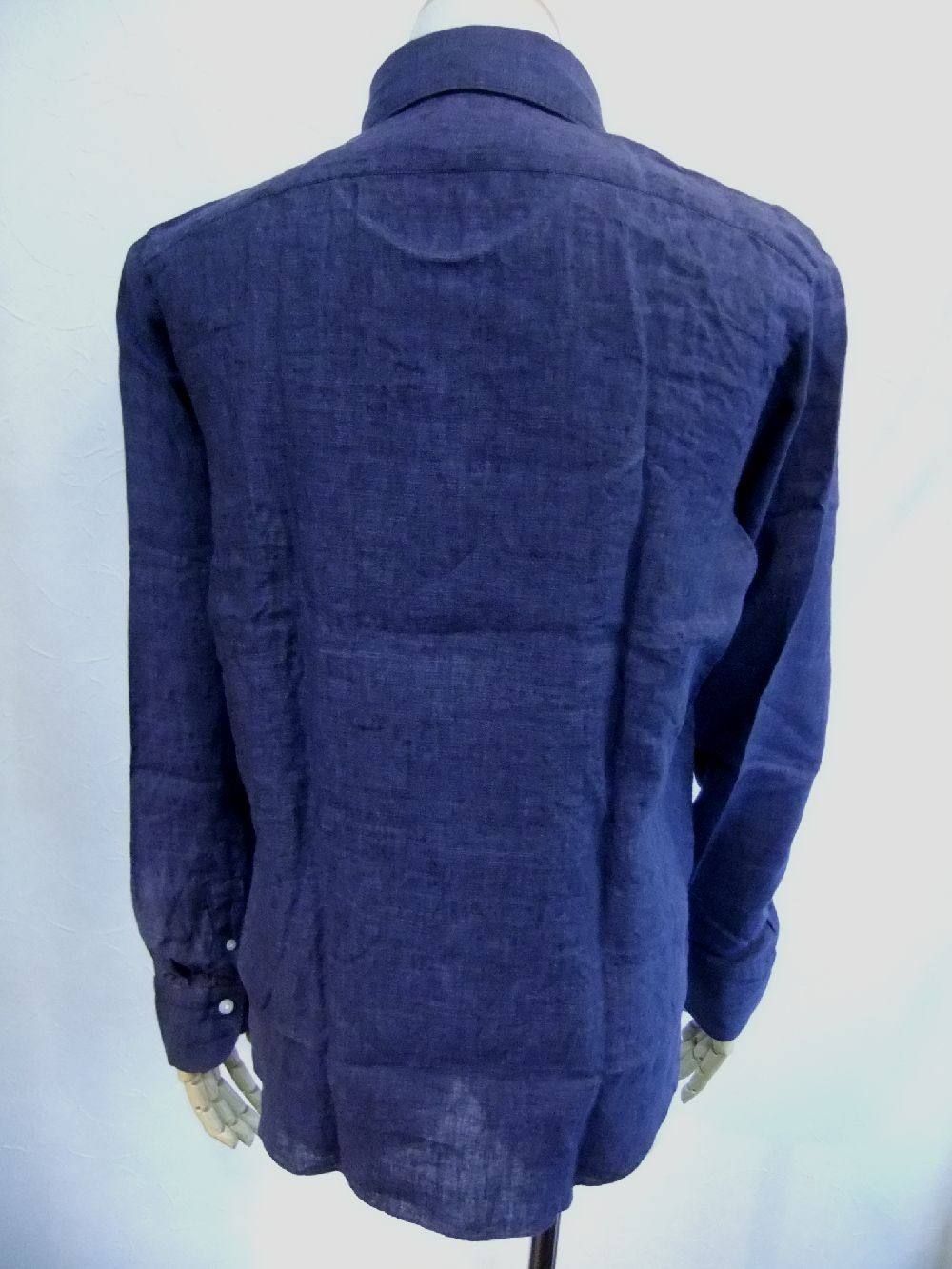 リネンシャツ (NAVY) Sergio Polso  (春夏)