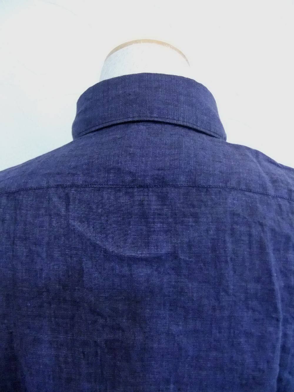 リネンシャツ (NAVY) Sergio Polso  (春夏)