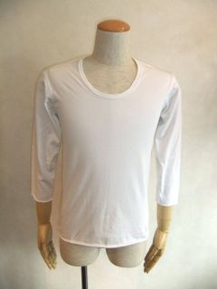 wjk CUT 3/4 U-NECK-tight jersey 7733 js01 (White)