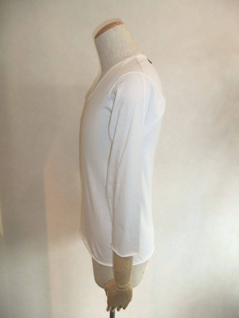 wjk CUT 3/4 U-NECK-tight jersey 7733 js01 (White)