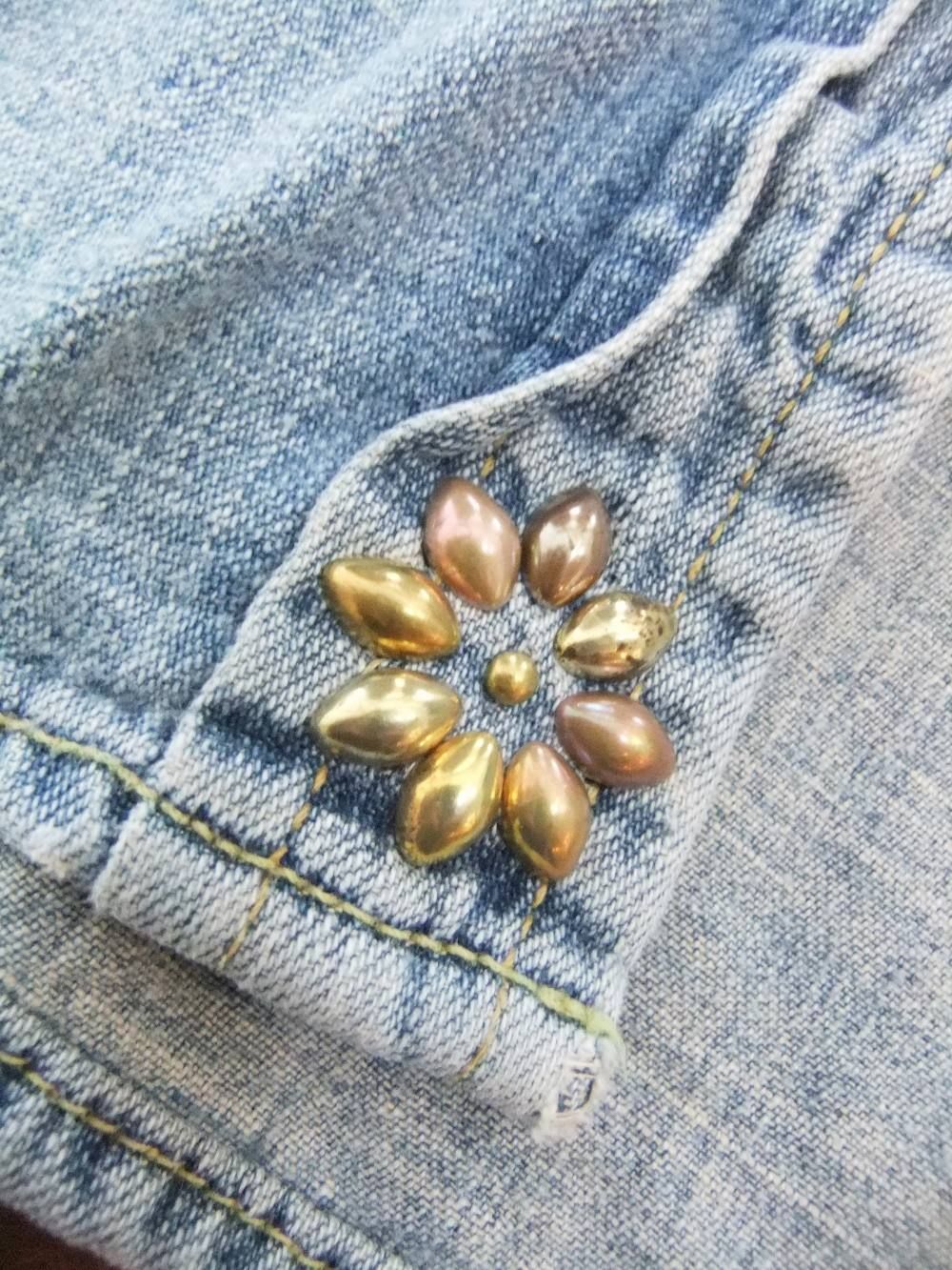 デニムウェスタンナチュラル加工シャツ(花)