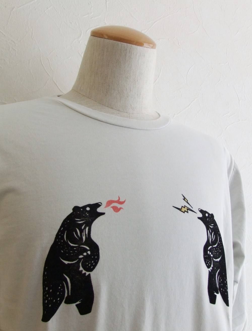 REMI RELIEF (レミレリーフ) 度詰天竺 七分丈 Tシャツ (熊)