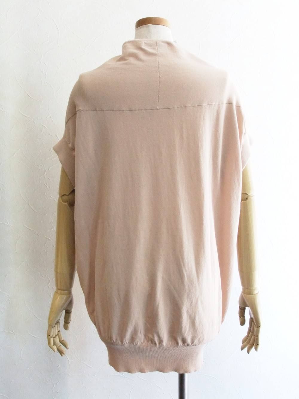 BLANC basque (ブランバスク) V ネック ニットTシャツ (BE)