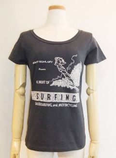 ロングウォッシュ加工T (刺繍SURFING)