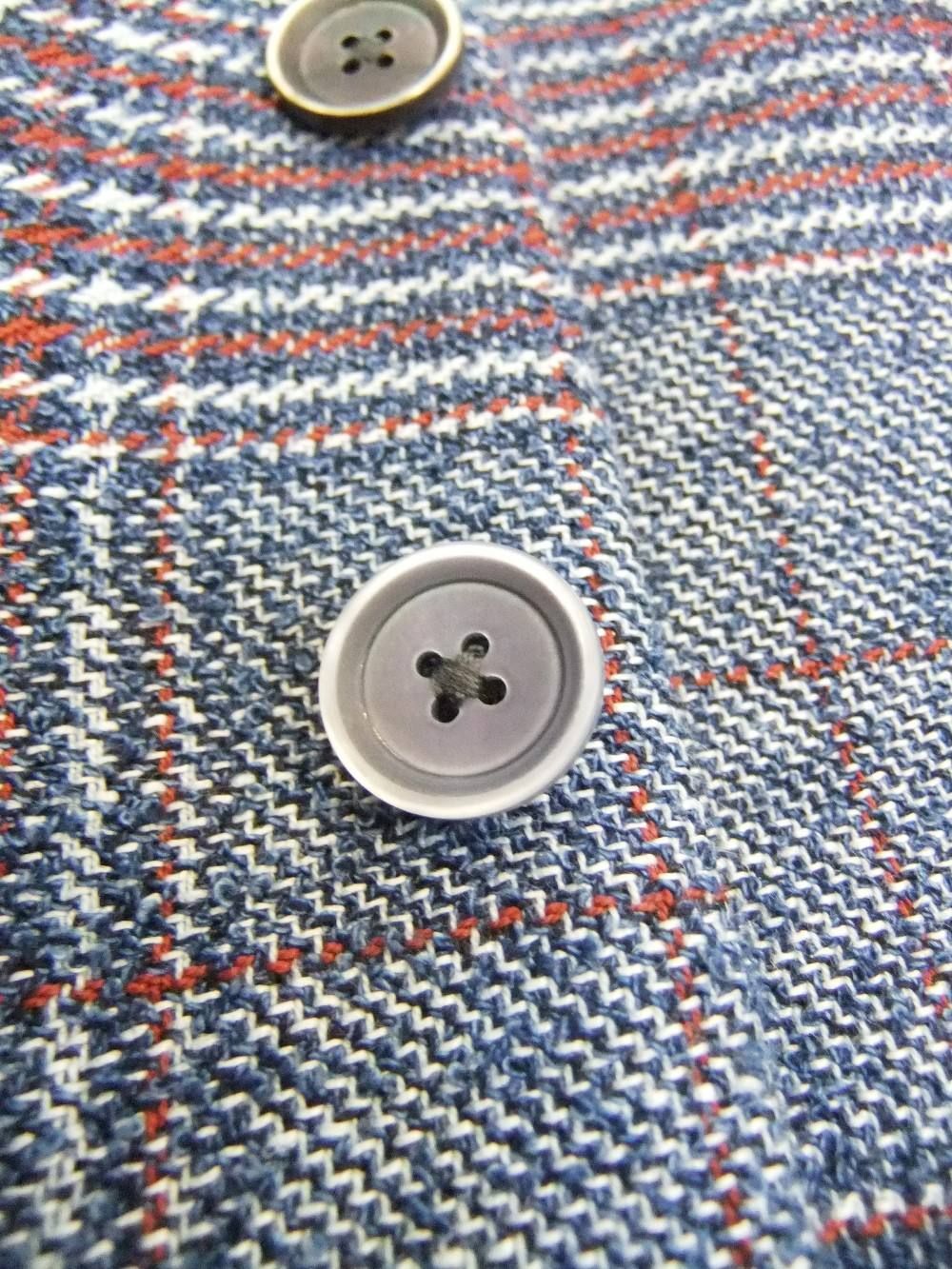 COTTON × LINEN CHECK GILET 77003-R44553/3
