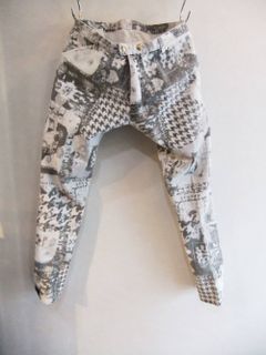 PHOTO PRINT WASHED COTTON DENIM JEANS