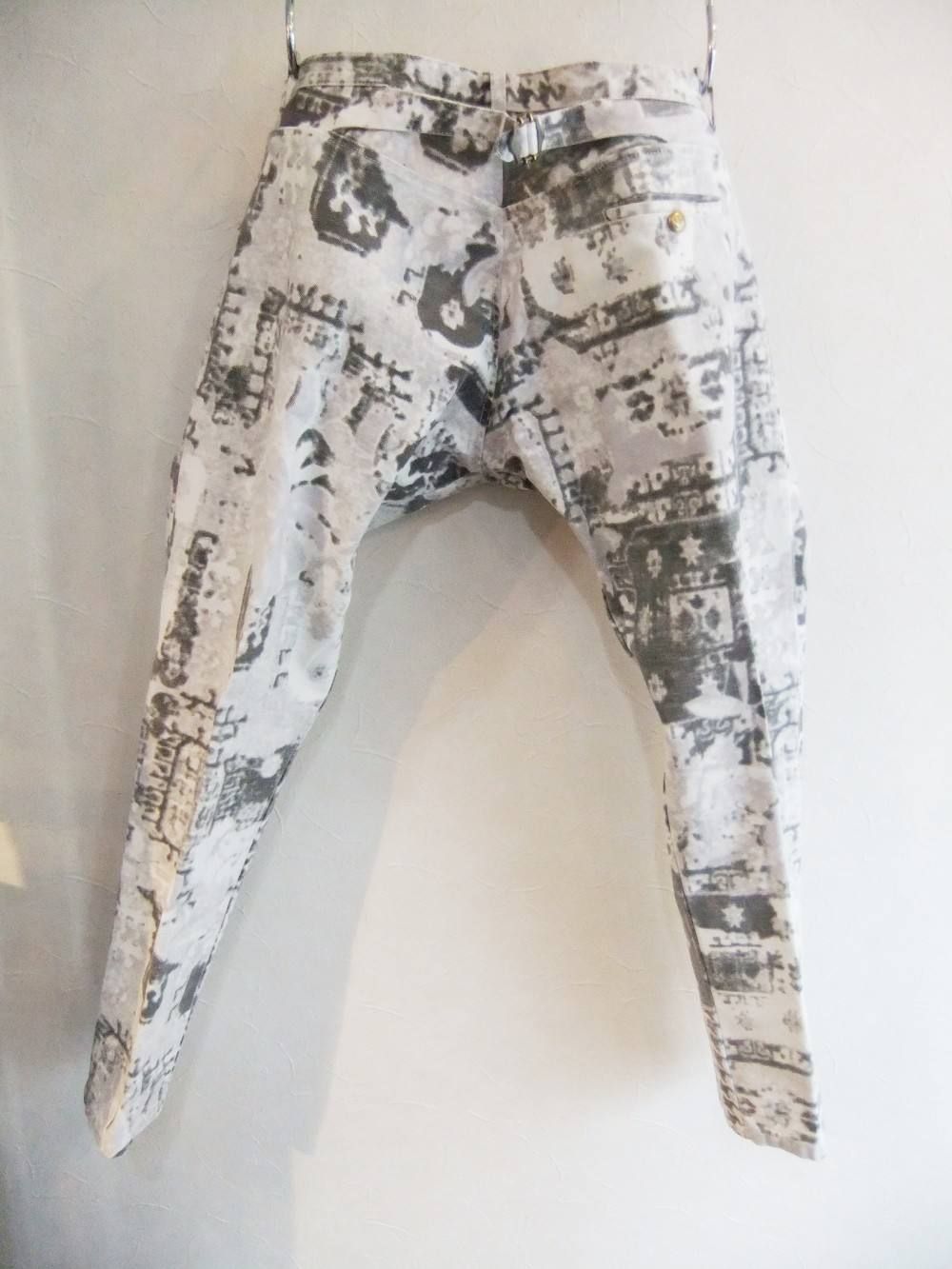 PHOTO PRINT WASHED COTTON DENIM JEANS