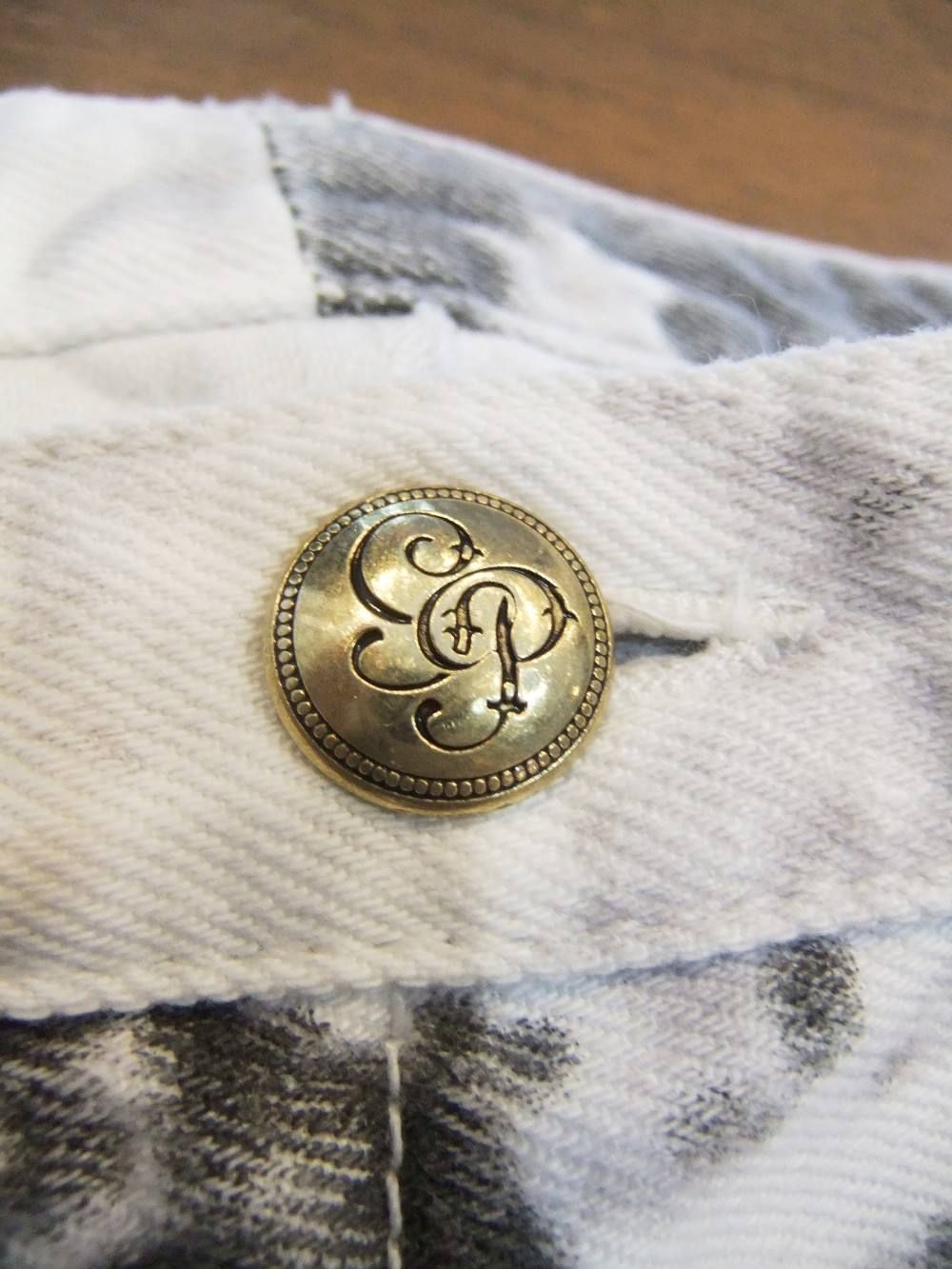 PHOTO PRINT WASHED COTTON DENIM JEANS