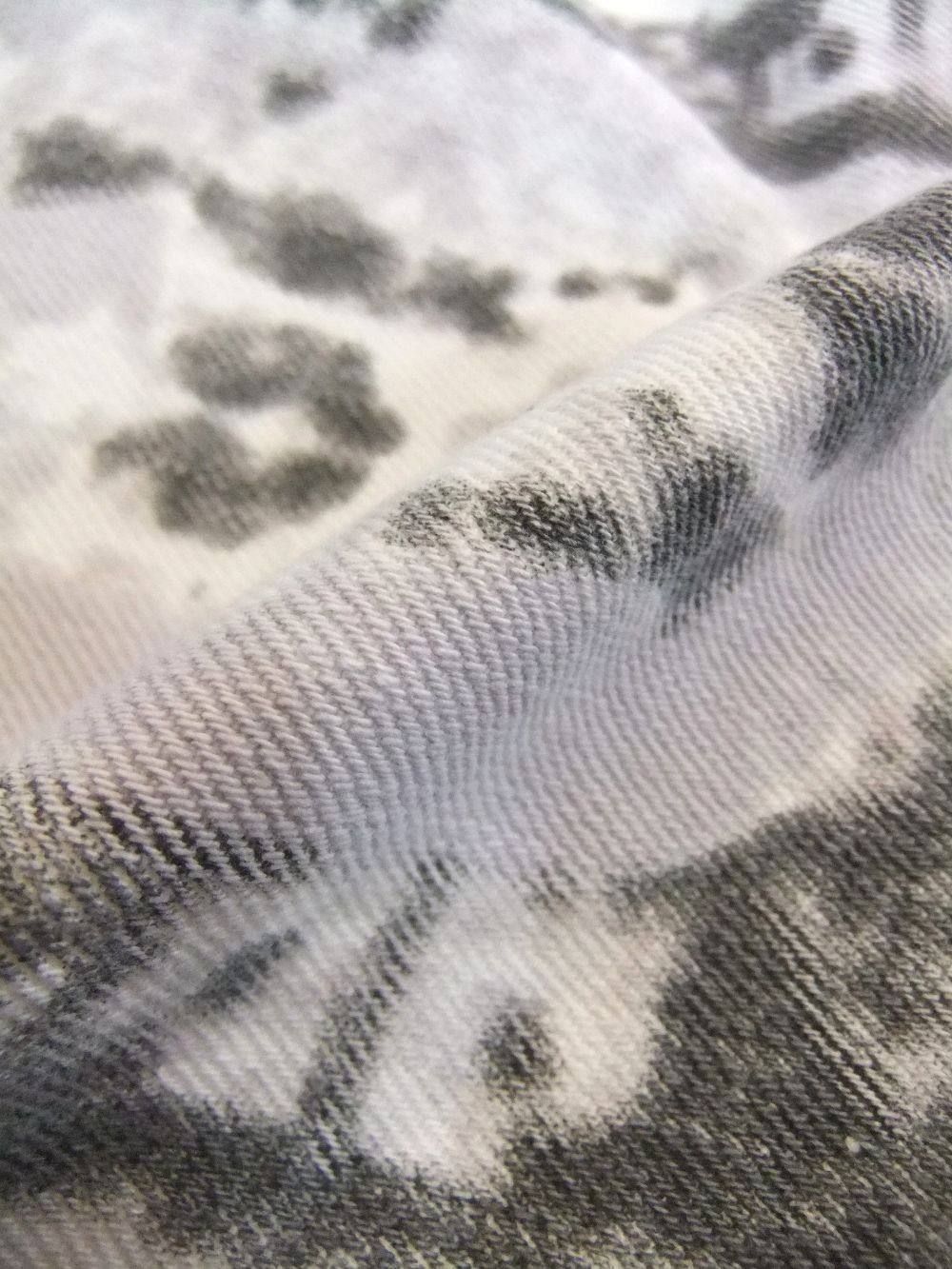 PHOTO PRINT WASHED COTTON DENIM JEANS