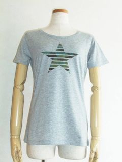 BLANC basque (ブランバスク) カモフラ スター Tシャツ (GY)