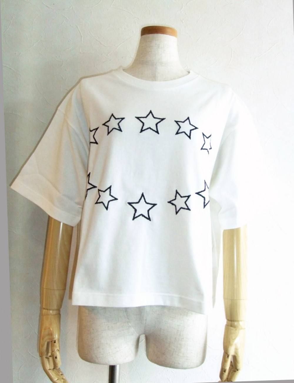 BLANC basque (ブランバスク) スター刺繍 Tシャツ