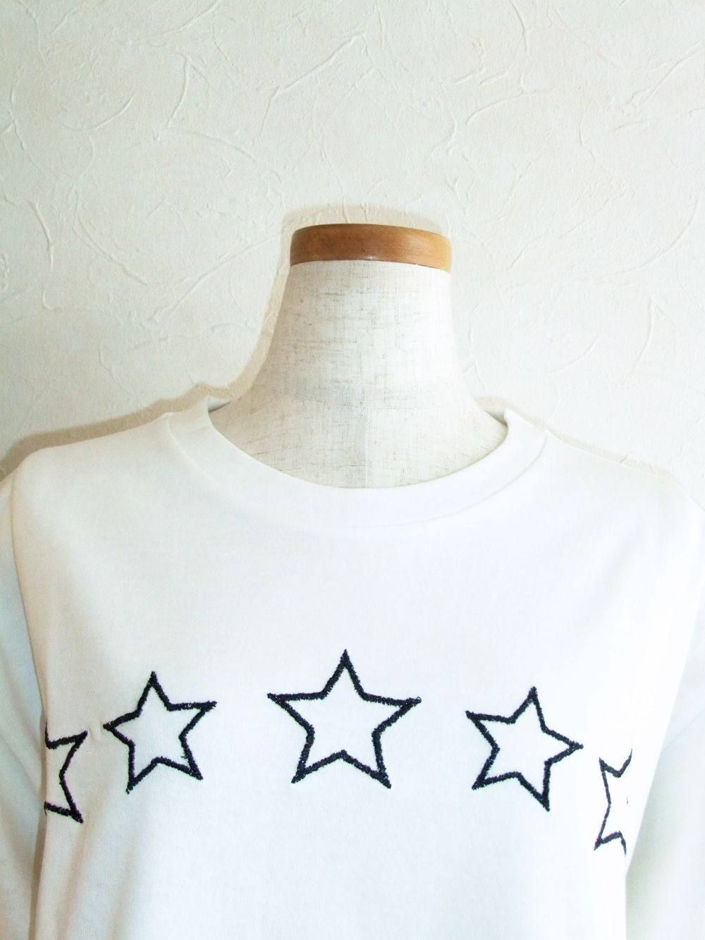 BLANC basque (ブランバスク) スター刺繍 Tシャツ