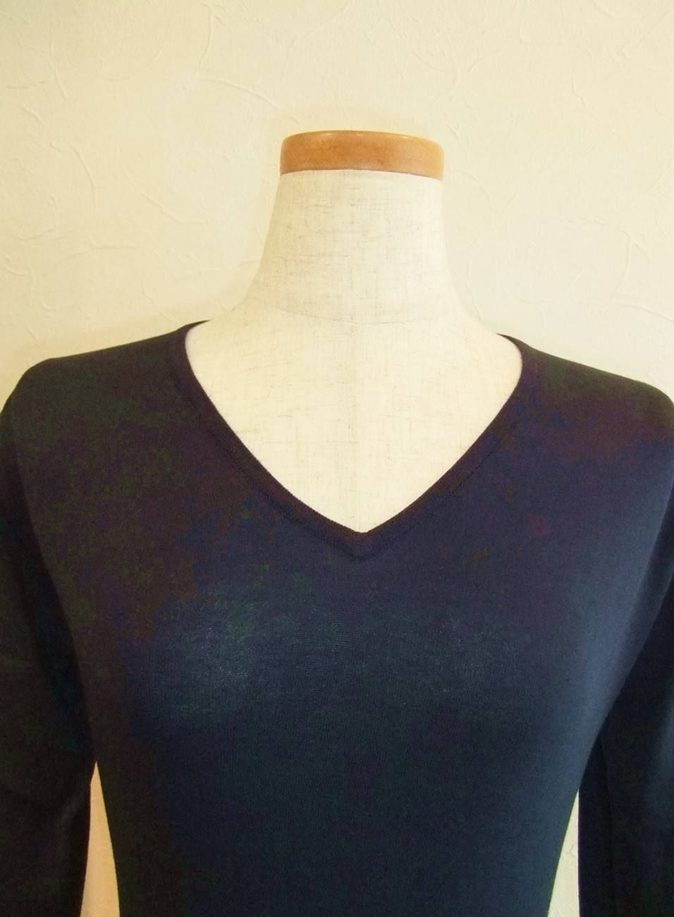 SLIM  FIT V NECK 3/4 SLEEVE SWEATER