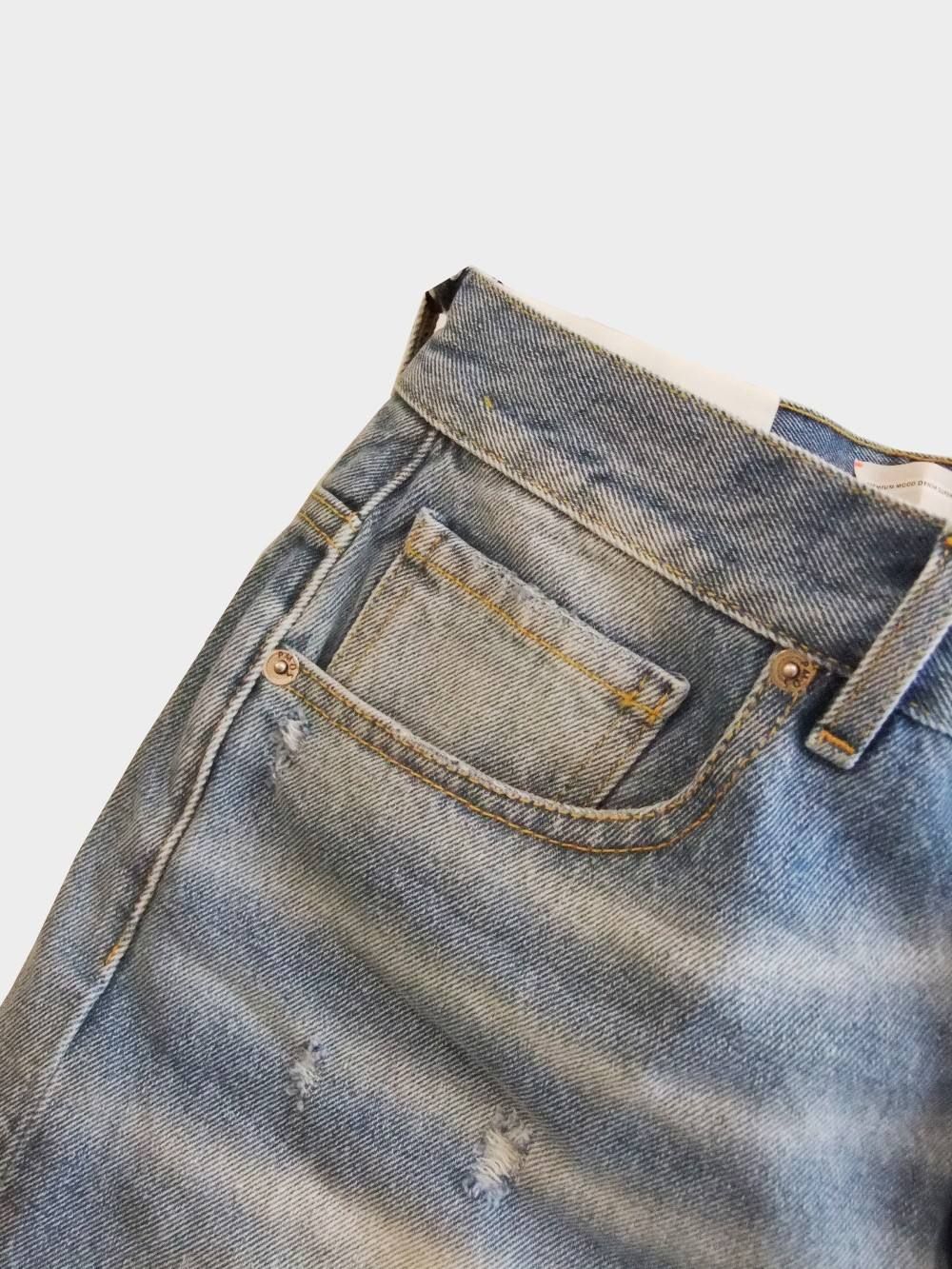 P.M.D.S (ピーエムディーエス) ダメージデニム DAMAGE SHORT JEANS