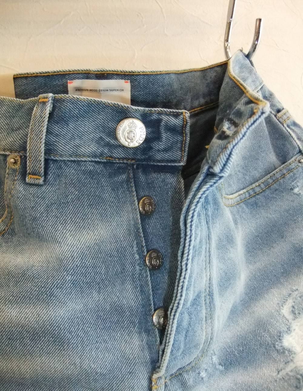 P.M.D.S (ピーエムディーエス) ダメージデニム DAMAGE SHORT JEANS