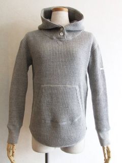 3DOTS TURQUOISE (スリードッツ ターコイズ)ワッフル パーカー (GY)