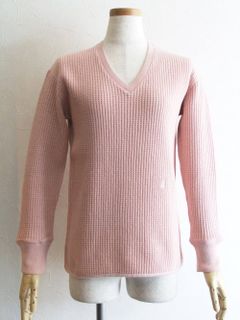 3DOTS TURQUOISE (スリードッツ ターコイズ) ワッフル V ネック プルオーバー (PK)