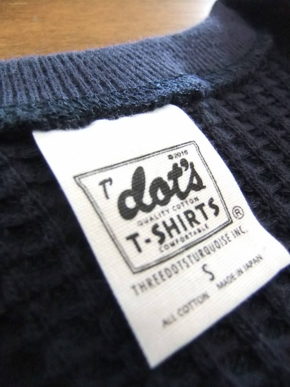 3DOTS TURQUOISE (スリードッツ ターコイズ) ワッフル V ネック プルオーバー (NV)