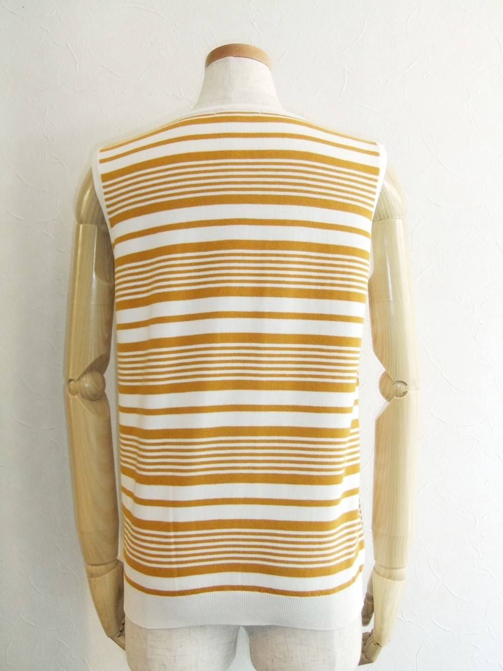 MULTI BORDER PATTERN NO SLEEVE KNIT PULLOVER(ニット タンクトップ)