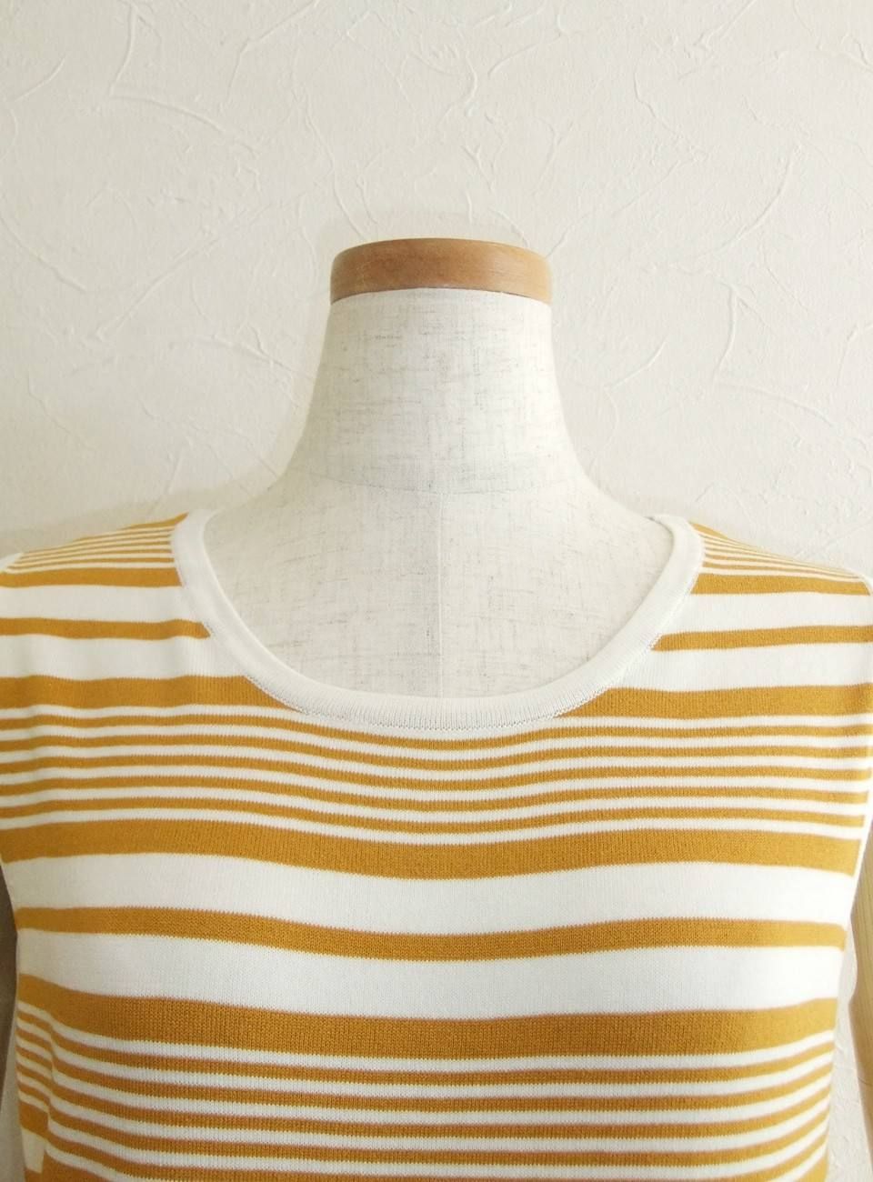 MULTI BORDER PATTERN NO SLEEVE KNIT PULLOVER(ニット タンクトップ)