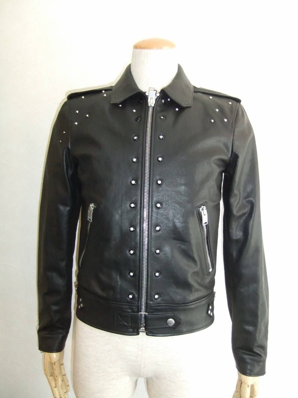 SAINT LAURENT by HEDI SLIMANE - STUDS LEATHER JACKET | 4.444glad