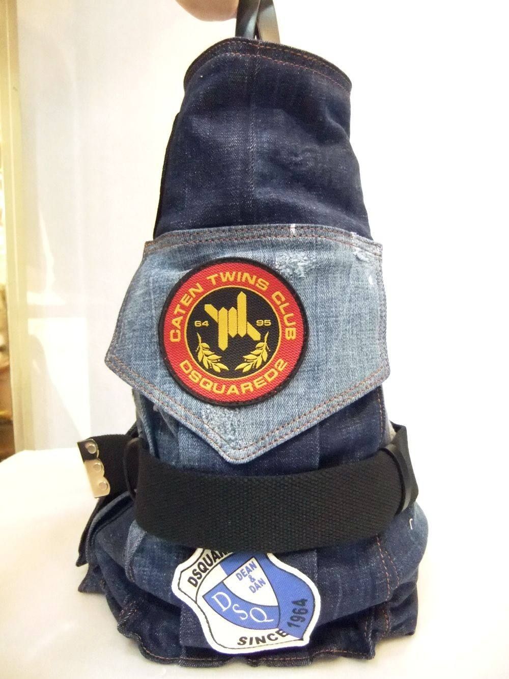 DSQUARED2 (ディースクエアード)PATCH EMBROIDERED DENIM HOLDALL BAG