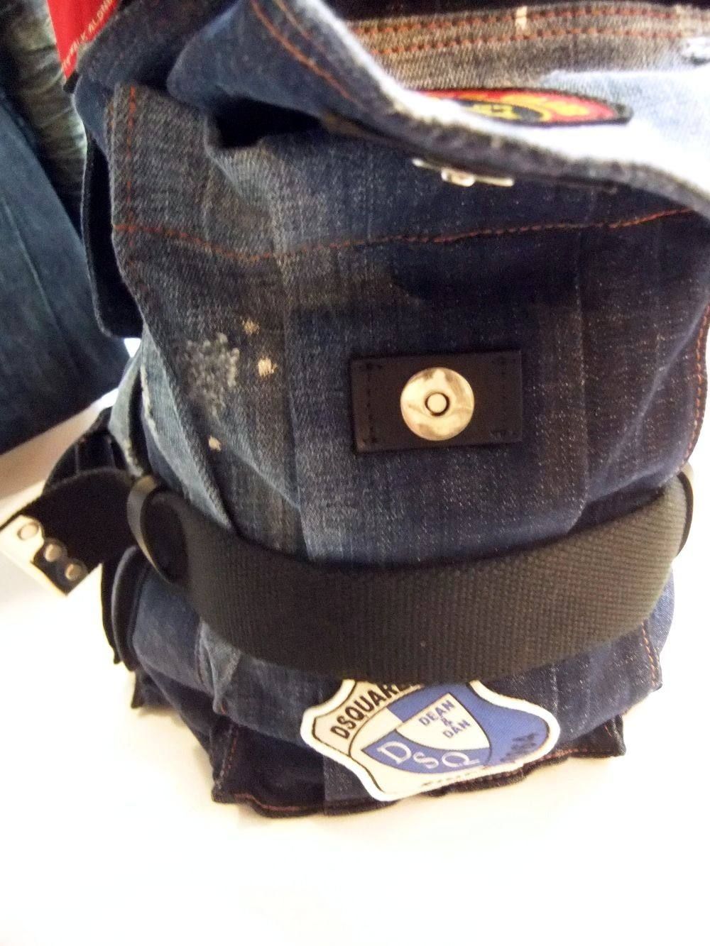 DSQUARED2 (ディースクエアード)PATCH EMBROIDERED DENIM HOLDALL BAG