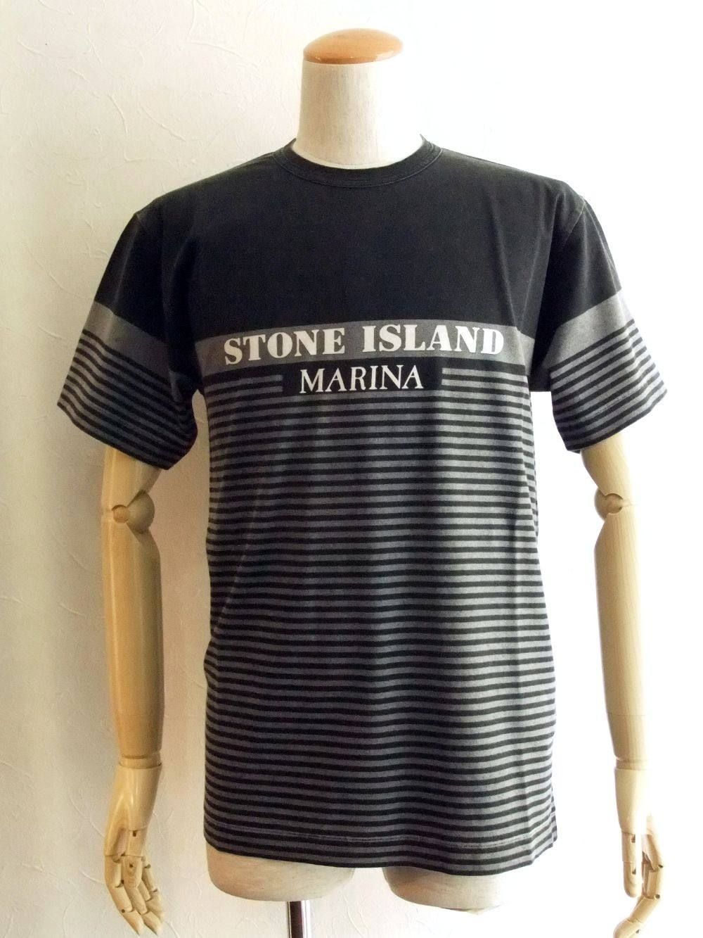 STONE ISLAND - STONE ISLAND (ストーン アイランド) マリーナ ボーダー S/S T-シャツ  MARINA_CORROSION PRINT | 4.444glad