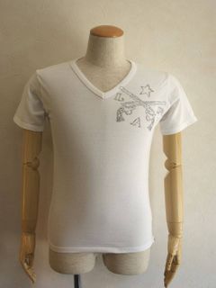 ☆&LAP&PISTOL SWARO CRYSTAL V NECK T-SHIRT