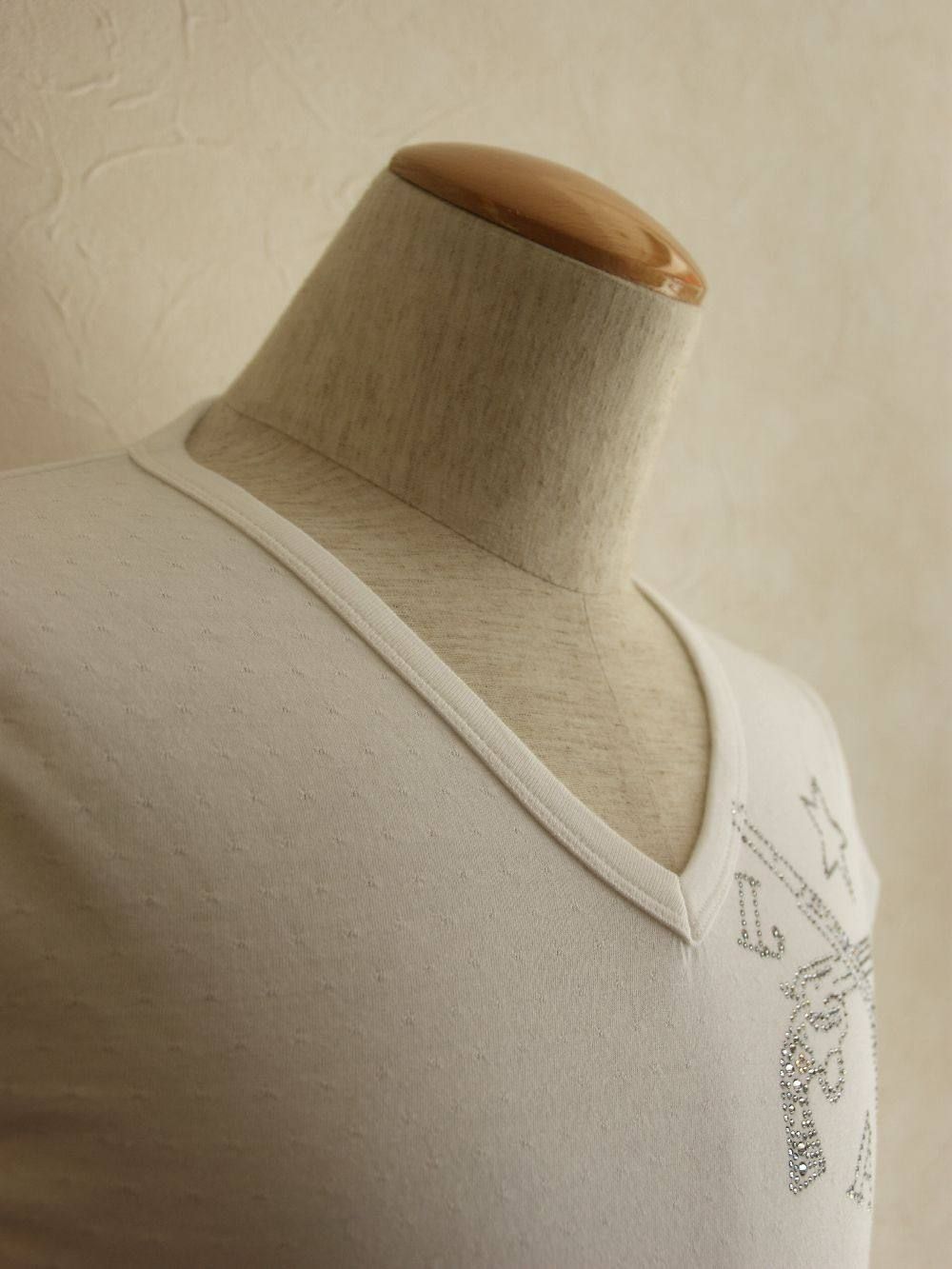 ☆&LAP&PISTOL SWARO CRYSTAL V NECK T-SHIRT