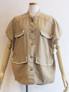 BLANC basque (ブランバスク) シェルストーン付き ワイドベスト