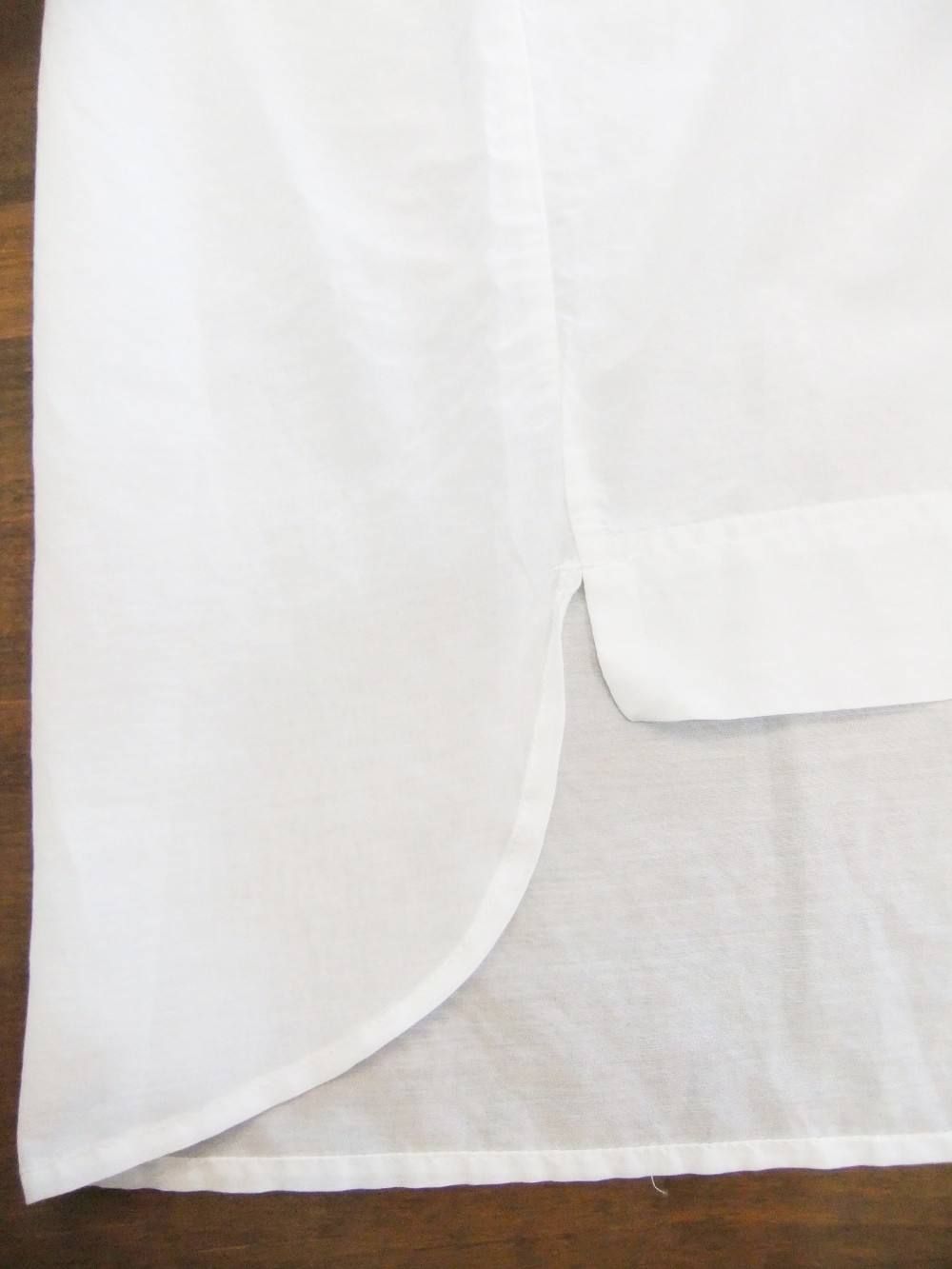 BLANC basque (ブランバスク) シルク混 レース切り替え シャツ