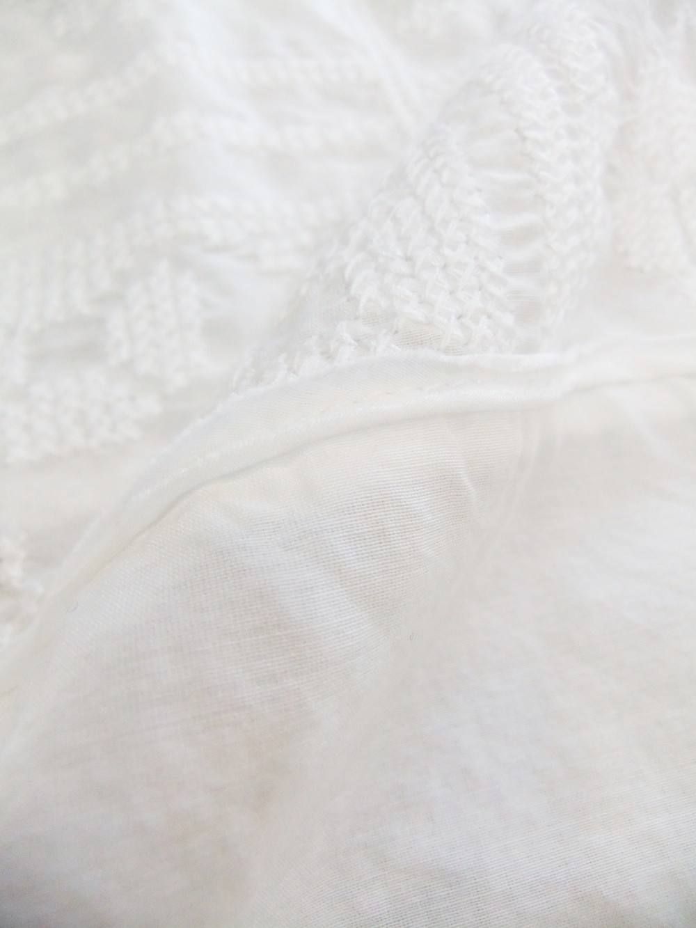 BLANC basque (ブランバスク) シルク混 レース切り替え シャツ