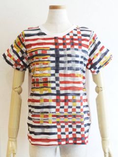 BLANC basque (ブランバスク) チェックプリント Tシャツ