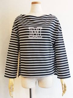 BLANC basque (ブランバスク) ボーダー ラメプリント Tシャツ