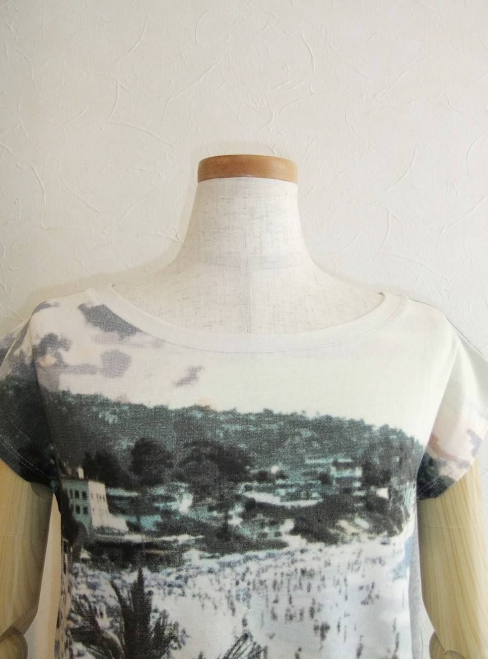 BEACH PATTERN PRINT T-SHIRT