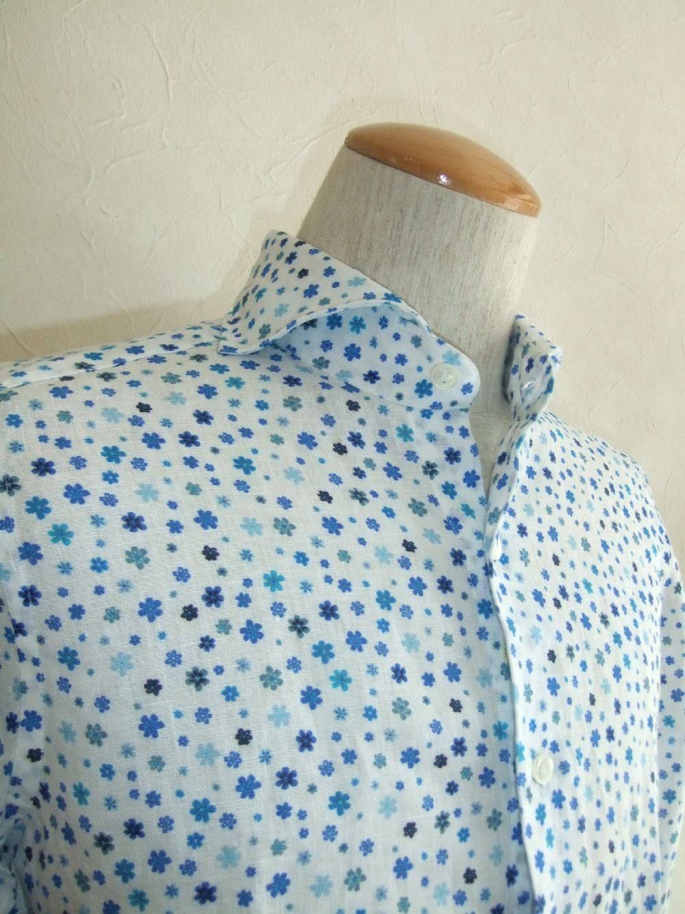 FLOWER PRINT  LINEN SHIRT (春夏)
