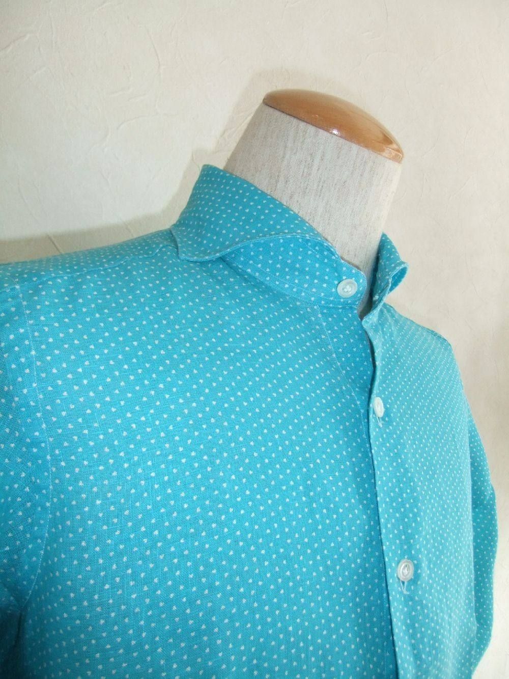 HEART PRINT  LINEN SHIRT